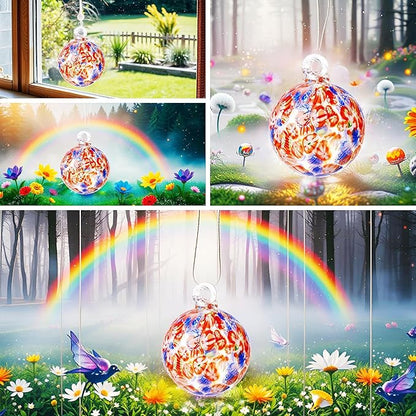 EUSTUMA Hand Blown Glass Witch Ball,Glass Ornament Hanging Garden Gazing Ball Indoor Outdoor Home Décor. (2)