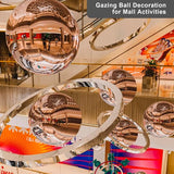 Nerien Gazing Ball, Stainless Steel Garden Mirror Globe, Polished Ornament Sphere, Hollow Floating Reflective Hemisphere, for Home Outdoor Pond Housewarming Swimming Pool Decoration, Gold, 10Pcs