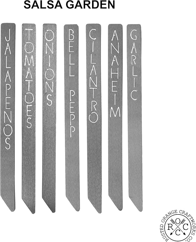 Customizable 15" Metal Garden Markers - Personalized Plant Labels, Herb & Vegetable Stakes, Outdoor Garden Signs, 80+ Varieties for Easy Plant ID (Single - 15 inches long)