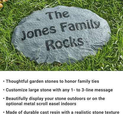 Let's Make Memories Personalized Rockin' Family Garden Stones - Garden Décor - Large - Customize Message