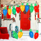 Sosation 12 Pcs 8 Inch Inflatable Christmas Light Bulbs Ornaments Inflatable Christmas Ball Decorations Xmas Large Blow up Light Bulb Decor Outdoor Indoor for Yard Lawn Tree Hanging Porch Garden Home