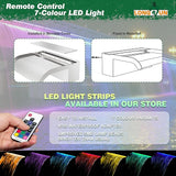LONGRUN Pool Fountain Stainless Steel Outdoor Pond Spillway Waterfall with Wider Water Flow Platform Multi-Color LED Light Spray Indoor Waterfall Fountains for Garden-11.8"