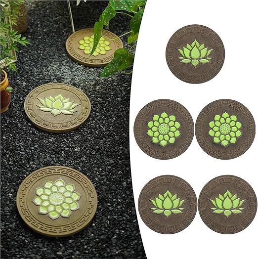 Garden Stepping Stones， Home Villa Garden Patio Stones for Decorative Ground(Style 1,5pcs)
