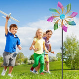 Wind Spinner Outdoor, Standing Wind Sculpture Yard Art Decorations, Metal Windmill for Patio Lawn & Garden Decor (B-Colorful-2PCS)