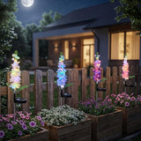 Solar Flower Lights Outdoor - 4 Packs 80 LEDs Upgraded Solar Powered Lights for Garden Patio Yard Pathway Decor - Waterproof Outside Solar Flower Decoration - Gift for Women Mom Grandma