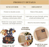 Book Dragon Bookish Acrylic Suncatcher, Book Suncatchers for Window Hangings, Bookish Gifts for Readers Book Lovers Bookworm, Gift for Mother's Day, Women, Mom, Wife, Grandma