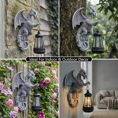 Dragon Tree Hugger Solar Lantern Garden Statue Dragon Lamp Decor Figure Outside Outdoor Yard for Women Mom Grandma
