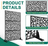 72" H×47" W Metal Privacy Screen Outdoor Privacy Screen Freestanding, Outdoor Privacy Screens and Panels for Patio Lawn Deck(Consists of 3 Panels)
