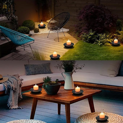 uuffoo Small Solar Floating Pool Lights 5-Pack, 2 Inch Solar-Powered Floating Candle Tealights for Pools, Pond, Garden & Patio, Auto On/Off, Flickering Ambiance for Outdoor Decor