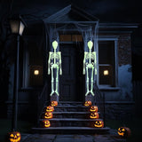 Hanging 4.9 Ft Halloween Skeleton Decorations with Glowing Posable Skeletons,Hanging Skeleton Decoration Glow in The Dark for Garden Party Tree Porch Yard Lawn Indoor Outdoor Decor
