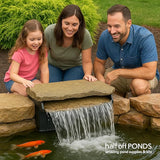 HALF OFF PONDS Filtering Waterfall Spillway Kit, 16-Inch Pond Waterfall Filter with Rock Lid and Lip, 2200 GPH Pump, 12.5 Foot Tubing, Outdoor Pond Filtering Waterfall System for Backyard Ponds
