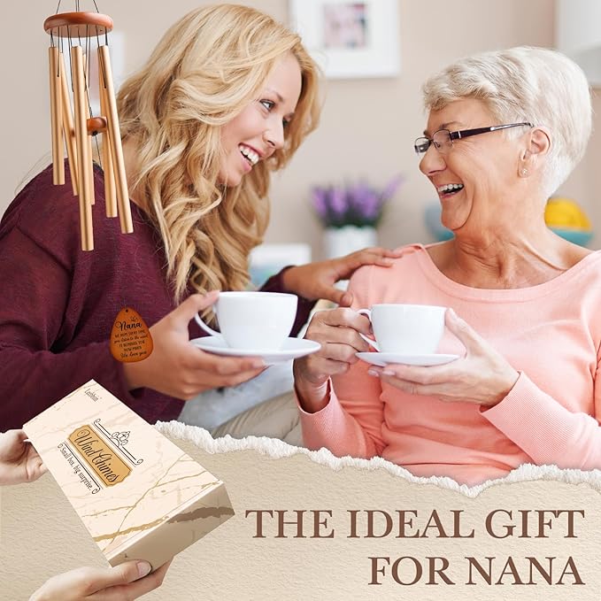 Leebbsin Gifts for Nana, Nanas Wind Chime, Mother's Day Best Gift for Nana from Grandkids, Gifts Ideas for Birthday, Mothers Day, Thanksgiving, Christmas-Large 36''