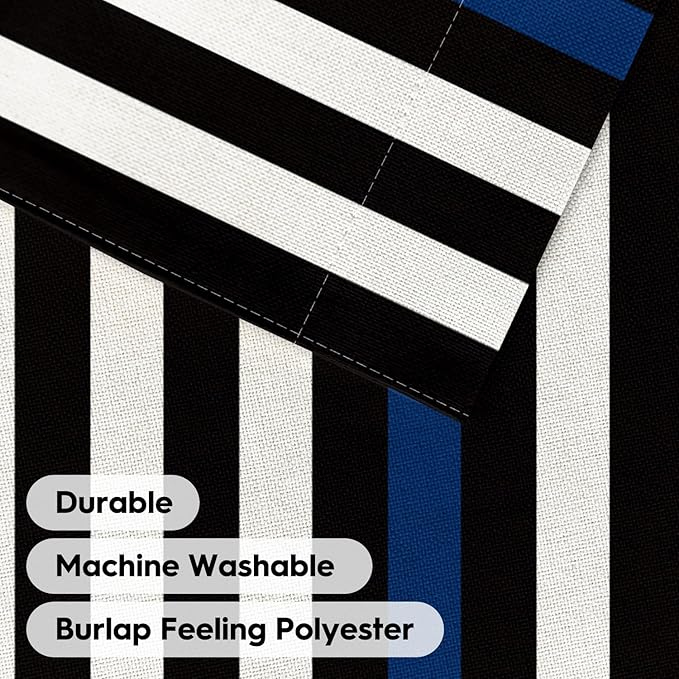 AVOIN colorlife Thin Blue Line Garden Flag 12x18 Inch Double Sided, American Stars and Stripes Police Officers Solidarity Yard Outdoor Decoration