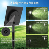 T-SUNUS Christmas Solar Garden Spotlight White Outdoor, 4-in-1 Spot Lights 6000K IP65 Waterproof 9.8ft Cable 5W Separated Panel, Auto On/Off Spotlights for Tree Yard Driveway Pathway Pond Halloween