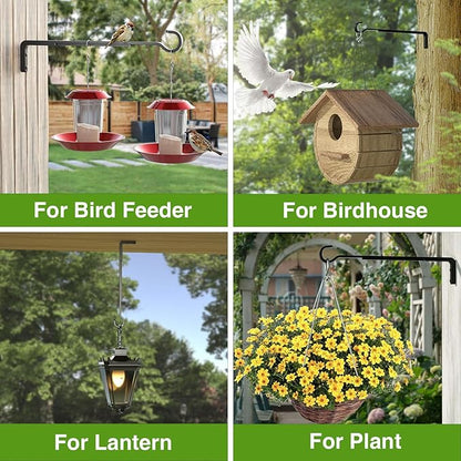 Saffruff 8 Inch 2 Pack Black Heavy Duty Outdoor Plant Hangers, Iron Hanging Plant Brackets for Hanging Plants Outside, Metal Plant Hooks Plant Wall Hooks for Hanging Lantern, Bird Feeder