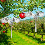 2Pack Fake Owls Hawk Plastic Owl, Reflective Hanging Owl Decoration, Barn Swallow Deterrent Garden Owls Scare Devices for Indoor Outdoor Garden,Yard