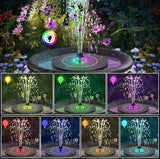 Solar Bird Bath Fountain Pump - 8 Spray Patterns, Floating Nozzle, Birdbath Fountain Kit, Garden Pond Aerator Decor
