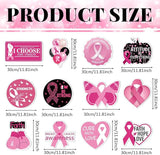 Amyhill 12 Pcs Breast Cancer Awareness Yard Signs for Outdoor Pink Ribbon Garden Lawn Signs Decoration with Stakes Waterproof Decor Gifts for Women Festive Holiday Party Patio Lawn Walkway Decoration