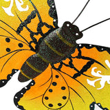 Aecipl Garden Decor Metal Butterfly Stakes Yard Sign Decorative Lawn Art Indoor Outdoor Plant Stake Patio Porch Pathway Backyard Decoration (Yellow)