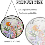 Family Birth Flowers Stained Glass Window Hanging Flower Mom Garden Sun Catcher Decor Gifts for Mom Christmas Suncatchers for Home Windows Hanging Decoration, 7.87inch