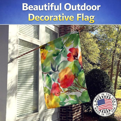 Caroline's Treasures Connecticut Mountain Laurels in Watercolor House Flag Large Porch Sleeve Pole Decorative Outside Yard Banner Artwork Wall Hanging, Polyester, House Size, Multicolor