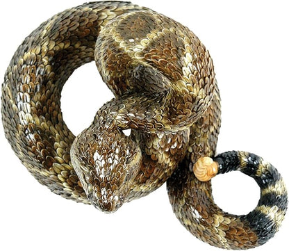 Michael Carr Designs Western Diamondback Rattlesnake L - Outdoor Snake Figurine for gardens, patios and lawns (80057),Brown