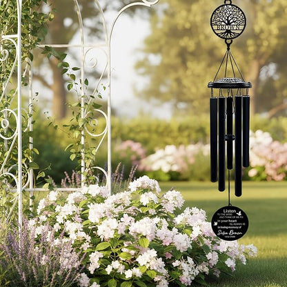 Personalized Memorial Wind Chimes for Loss of Loved One Custom Sympathy Gift in Loving Memory Outdoor Wind Chimes for Mom Dad Bereavement Remembrance Gift (Memorial 1)
