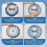 Dragonfly 3D Stainless Steel Wind Spinner - Outdoor Wind Catchers, Kinetic Hanging Ornament, 12Inch Wind Spinners for Gardens and Courtyards