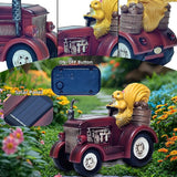 YUETJIN Solar Lighted Squirrel's Farm Tractor Statue, Outdoor Décor for Lawn Garden, Yard, Flower-Pool, Harvest Decoration, Gfit for Father