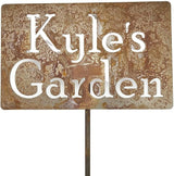 Classic Metal Garden Markers Clearance Items 20 to 33 Inches Tall (Kyle's Garden 21", Naturally Rusted)