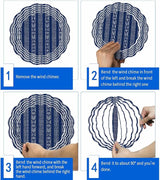 Abstract Geometric Striped Round Wind Spinner 8", 3D Stainless Steel Wind Spinners for Yard and Garden Navy Blue Indoor Outdoor Metal Hanging Craft Ornaments for Porch Lawn Home Party Decoration