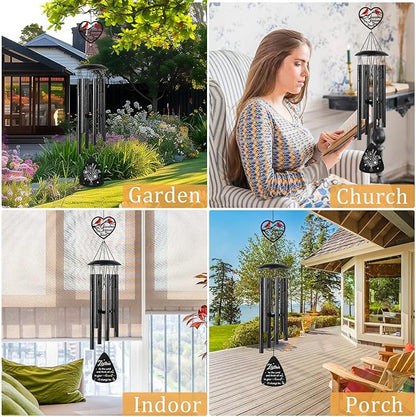 Memorial Gifts for Loss of Grandma- 36'' Memorial Wind Chimes for Outside, Sympathy Bereavement Condolence Grief Remembrance Funeral Gifts for Loss of Grandma, with S Hook Greeting Card