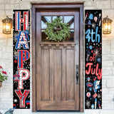 BlissYard 4th of July Decorations 2Pcs Patriotic Decor Door Banner American Flag USA Banners Hanging Porch Signs for Memorial Veterans Labor Independence Day for Front Decor Yard Indoor Outdoor Supplies