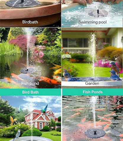 Solar Fountain Pump Bird Bath, 3W Floating Powered Water, Outdoor Panel for Garden, Pond, Pool, Decor & Tools