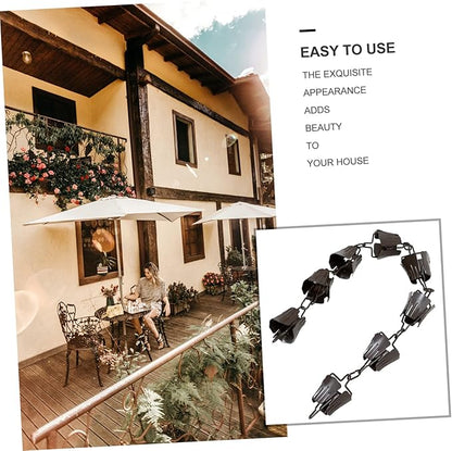 MERRYHAPY 1m Beautiful Petal Rain Chain Art Rain Chain Bell Decor for Gutter Decorative Downspout