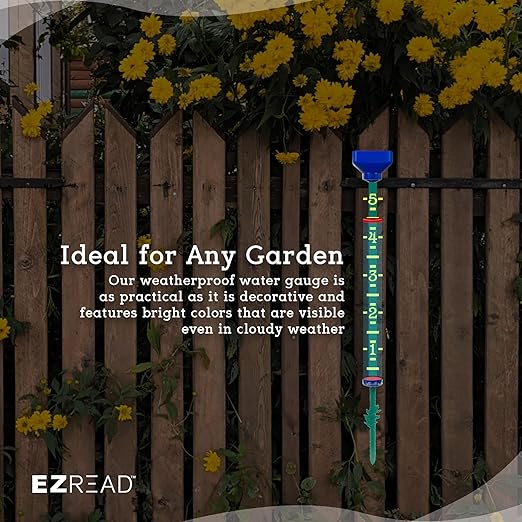 Headwind EZRead 21” Giant Professional Outdoor rain Gauge, USA Made Heavy Duty All Weather Freeze Proof Stake or mountable with Float, Blue (820-1002BLU)
