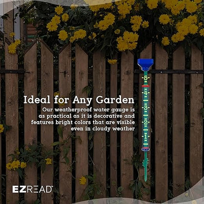 Headwind EZRead 21” Giant Professional Outdoor rain Gauge, USA Made Heavy Duty All Weather Freeze Proof Stake or mountable with Float, Blue (820-1002BLU)