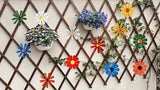 Metal Flowers Garden Decorations Set,12 Pcs Metal Flowers Statues Wall Art Decor,Metal Sunflower Daisy Hanging Ornament For Indoor Living Room Bedroom Outdoor Backyard Porch Patio Fence Decoration
