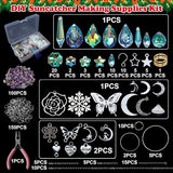 Sun Catchers, 408 Pieces Colorful Crystal Suncatcher with Chain Pendant Ornaments Hanging Crystals Prism Rainbow Maker for Windows Indoor Outdoor Car Mirror Garden Decor Wedding Party Xmas Gift (400)