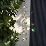 7-Chakra Crystal Suncatcher, 30mm Love-Shaped Crystal Balls Wind Chimes, Hanging Rainbow Makers, Chakra Window Ornament, Garden Decoration (AB Colors)