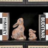 Resin Bunny Decor Rabbit Figurines, Easter Bunny Statue Set of 2 for Spring Tabletop Decor,Small Rabbit Statues for Home Decor