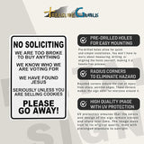 No Soliciting Sign for House – Funny No Soliciting Sign for Front Door, Unless You're Selling Cookies - Outdoor Metal Wall Art for Home Porch, Yard, Business - Funny Solicitation House Decor 12"x8"
