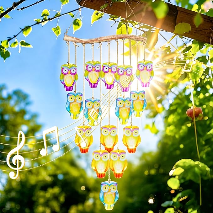 32.8" Color Glass Sea Wind Chimes for Outdoor, Handcrafted Hanging Wind Chimes for Outside, Small Unique Suncatcher Shell Windchimes for Women Gifts Garden Patio Yard Beach Party Wedding Decor