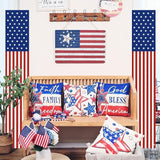 Babycop 4th of July Decorations Outdoor – Patriotic American Flag Porch Banners (2 Pcs) – Red White Blue Hanging Signs for July Fourth, Memorial Day, Veterans Day, Independence Day Yard Decor