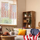 Suncalla 2 Pcs 4th of July Crystal Suncatcher American Flag Wind Chime with Chain Patriotic Window Decor Red Blue and White USA Hanging Making Rainbow Prism for 250th Anniversary Garden Home Gift