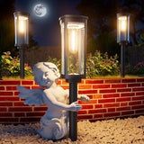 ALFIOT Solar Pathway Lights Outdoor Solar Lights Outdoor, IP65 Waterproof Auto On/Off Solar Garden Lights Solar Powered Landscape Lighting for Yard Walkway Driveway Pathway (Warm White, 6pack)