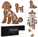 Poodle Wind Chimes for Outside - Dog Themed Wind Chimes Gifts for Women Men Cute Poodle Festival Metal Windchimes Outdoors Decor for Home Yard Patio Garden Birthday Memorial