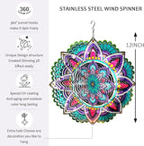 Aoedelyart Hanging Wind Spinners for Yard and Garden Mandala Purple Star,Kinetic Wind Spinners Outdoor Worth Gift Christmas Decorations,12Inch Stainless Steel Wind Spinner for Outdoor&Indoor Decor