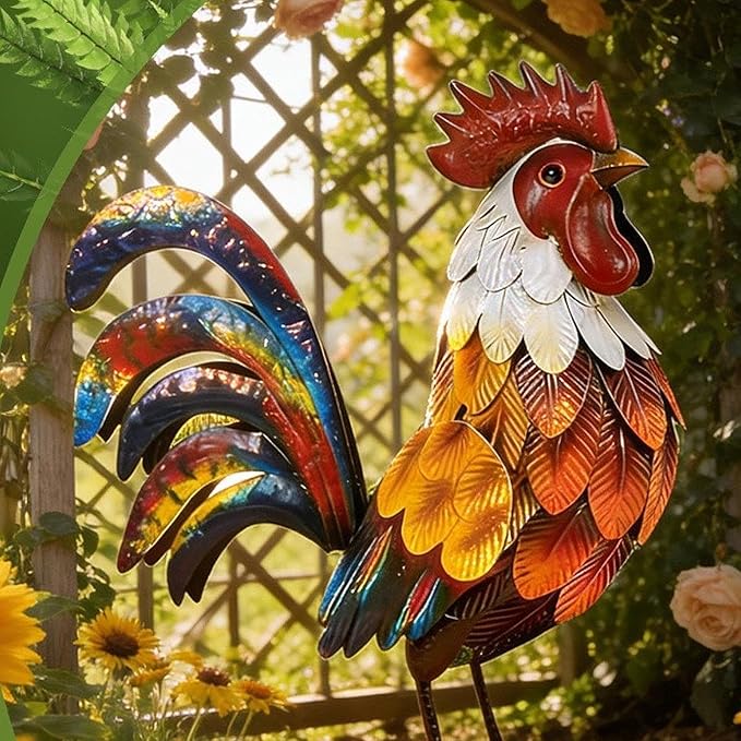 Metal Garden Statue Art Crafts Iron Art Decor for Porch Lawn Pathway
