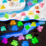126PCS Luminous Mini Resin Crabs Cute Crab Figurines Glow in The Dark, Tiny Miniature Crabs Animals for Micro Moss Landscape Dollhouse Pots DIY Crafts Hidden Game (7 Colors)
